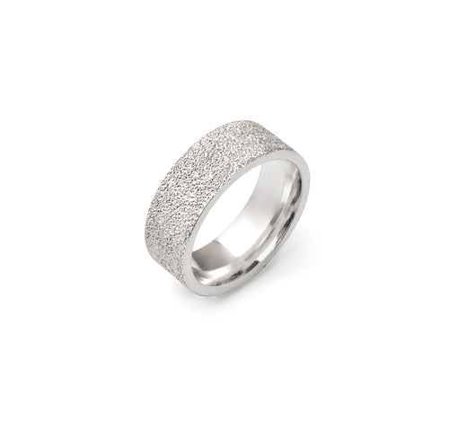 Flat Laser Cut 10 MM Wide Silver Ring