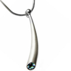 All Silver Short Curved Wiggly Pendant