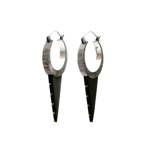 Agave Earrings | Sterling Silver & Arang Wood