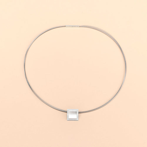 Sterling Silver Square Pendant Necklace