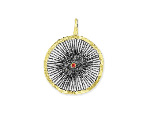 Apostolos  Fan-Shaped Pendant with Ruby