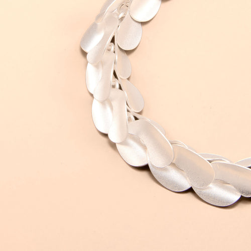 3D Kidney Bean Silver Bracelet