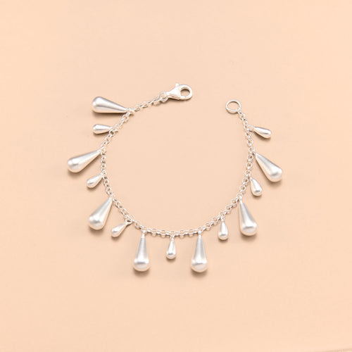 Silver Drop Charm Bracelet