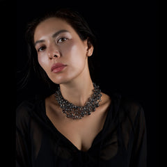 Clear Minds Necklace | Rock Crystal & Etched Sterling Silver