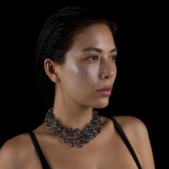 Clear Minds Necklace | Rock Crystal & Etched Sterling Silver