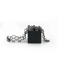 Clear Minds Necklace | Rock Crystal & Etched Sterling Silver