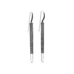 Crystal Wand Earrings in Sterling Silver with Rock Crystal
