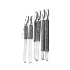 Crystal Wand Earrings in Sterling Silver with Rock Crystal