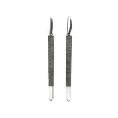 Crystal Wand Earrings in Sterling Silver with Rock Crystal