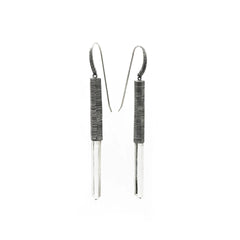 Crystal Wand Earrings in Sterling Silver with Rock Crystal