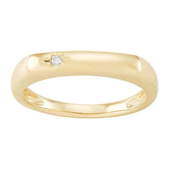 10K Yellow Gold Diamond-Set Star Saddleback Band
