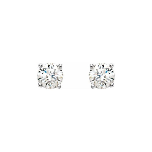 14K Gold 1/2 CTW Diamond Stud Threaded Post Earrings IJ Color I2 Clarity