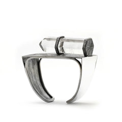 Rock Crystal Sterling Silver Cuff Bracelet