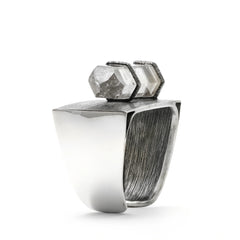 Rock Crystal Sterling Silver Cuff Bracelet