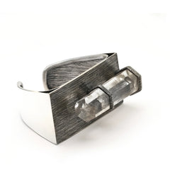 Rock Crystal Sterling Silver Cuff Bracelet