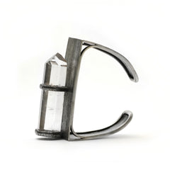 Rock Crystal Sterling Silver Cuff Bracelet