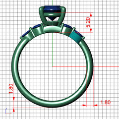 14K White Gold 4-Claw Prongs Set Accent Engagement Ring with Oval Lab-grown Diamond