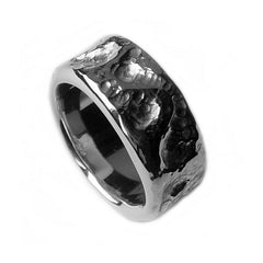 Chunky Hammered Solid Silver Band