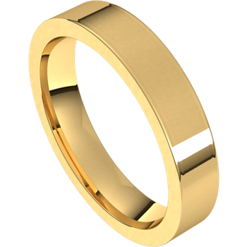 18K Yellow Gold 3.5mm Wide Comfort Fit Wedding Band Ring Size 6
