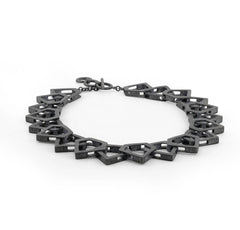Formation Necklace | Textured Oxidized Silver Links