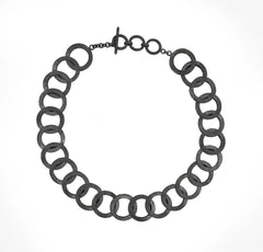 Formation Necklace | Textured Oxidized Silver Links