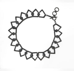 Formation Necklace | Textured Oxidized Silver Links