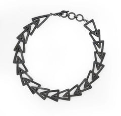 Formation Necklace | Textured Oxidized Silver Links