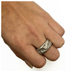 Chunky Hammered Solid Silver Band