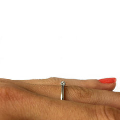 Narrow Tapering Silver Wiggly Ring with 3pt Diamond