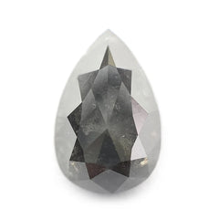 2.18 Ct 10.2 x 6.8 mm Loose Black Diamond, Pear Shape Salt And Pepper Diamond, Natural Quality Rose Cut Pear Diamond For Engagement Ring