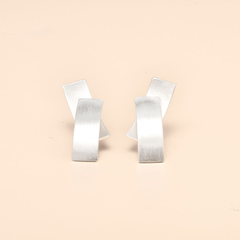 Kelim Geometric Silver Earrings
