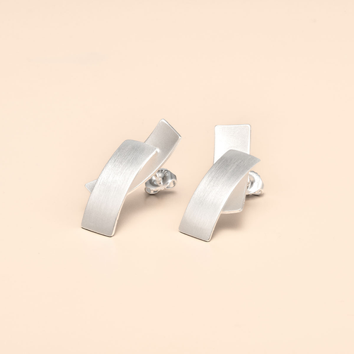 Kelim Geometric Silver Earrings