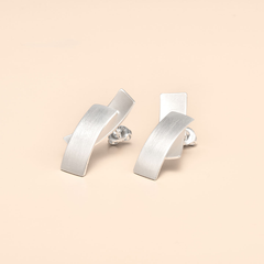 Kelim Geometric Silver Earrings