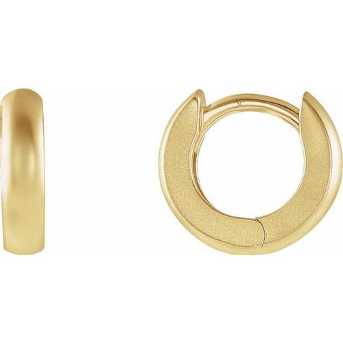 14K Yellow 9.5mm Hinged Hoop Earrings