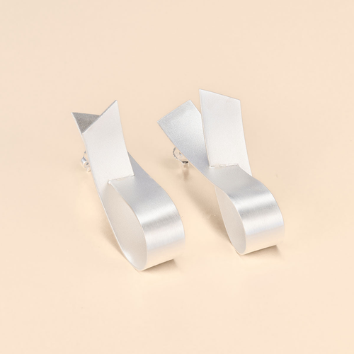 Kelim Sculptural Silver Earrings