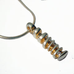 Duo Diamond Silver Pendant