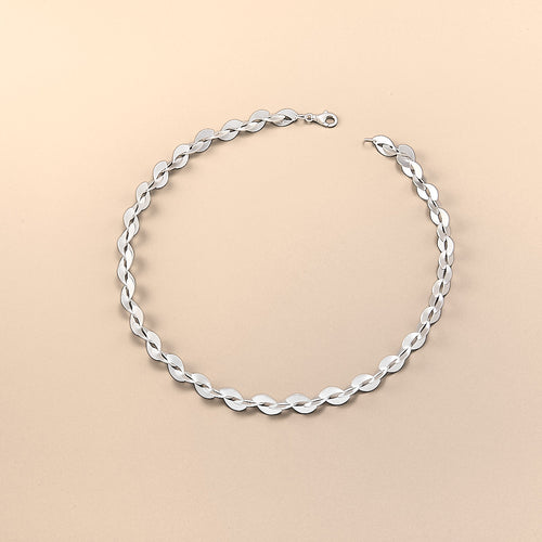 Silver Interwoven Statement Necklace