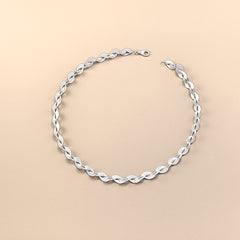 Silver Interwoven Statement Necklace