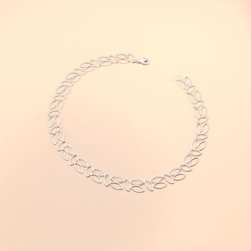 Marquise Leaf Silver Necklace