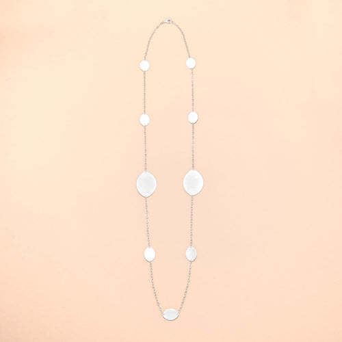 Wide Marquise Shape Link Long Necklace