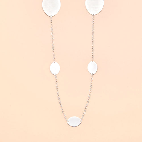 Wide Marquise Shape Link Long Necklace