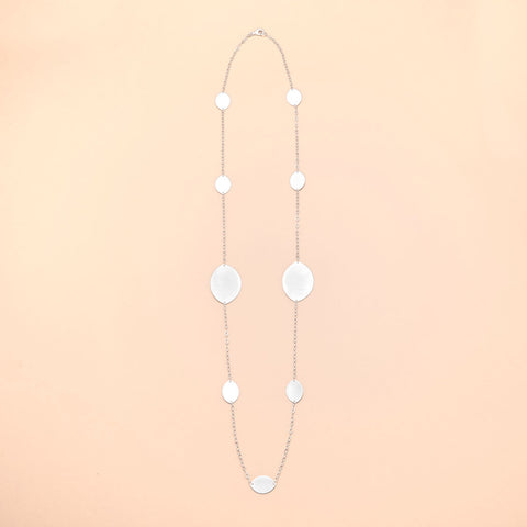 Line and Dot Silver Necklace