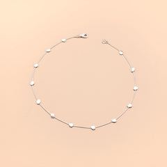 Line and Dot Silver Necklace