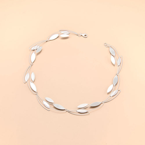 Silver Branch and Leaf Necklace