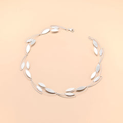 Silver Branch and Leaf Necklace