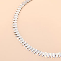 Curved Shield Silver Necklace