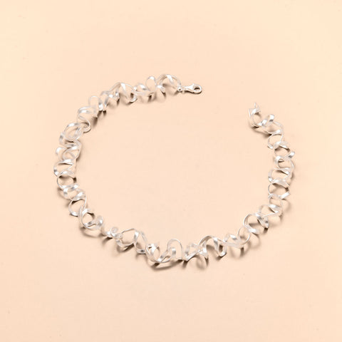 Silver Geometric Link Bracelet