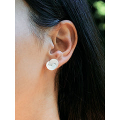 Enmined Circle Post Earrings
