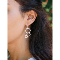 Bee Mine Open Hexagon Drop Earrings