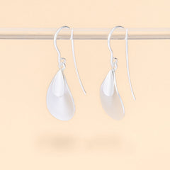 Matte 925 Sterling Silver Teardrop Drop Earrings